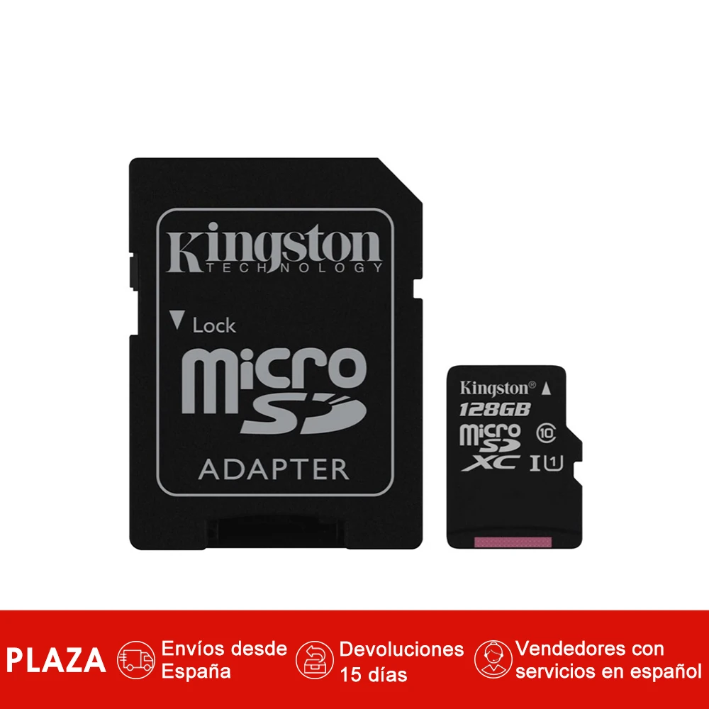 Tarjeta Micro SD kingston технология Canvas Select (128 ГБ, MicroSDXC, Clase 10, UHS-I, 80 МБ/с./с) цвет Негро