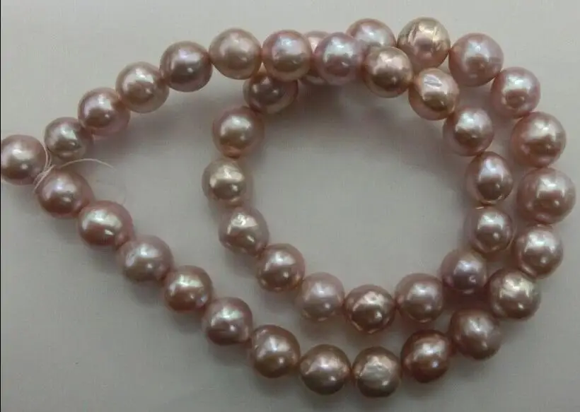 

Beautiful elegant 10-11mm pink pearl necklace 18inch super luster