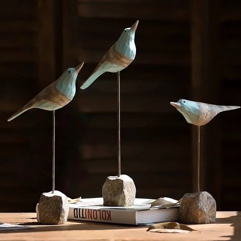 

Nordic Resin Birds Figurines Ornaments Vintage Seabird Bird Animal Model Garden Miniatures Decoration Crafts Home Decor