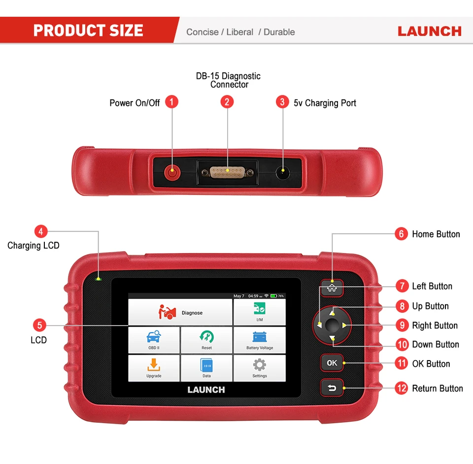 launch X431 CRP129X Автомобильный сканер OBD2 автоматический диагностический инструмент автомобильные сканирующие инструменты 4 Системы TPMS EPB дроссельная заслонка PK Creader CRP129