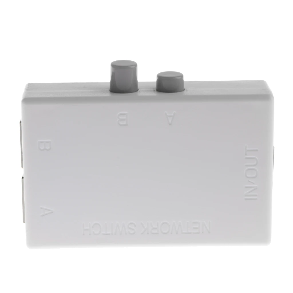 RJ45 2 Ports External Push Botton Network Switch RJ45-2M for PC Laptop RJ45-2M Network Switch Long life repeated