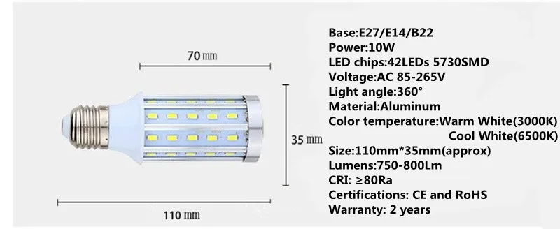 E27 E14 E40 5730 SMD светодиодный светильник типа «Кукуруза» с алюминиевой печатной платой, охлаждающий светодиодный светильник s, внутренний Точечный светильник без мерцания, 85 V-265 V 10W 15W 25W 40W 50W 80W