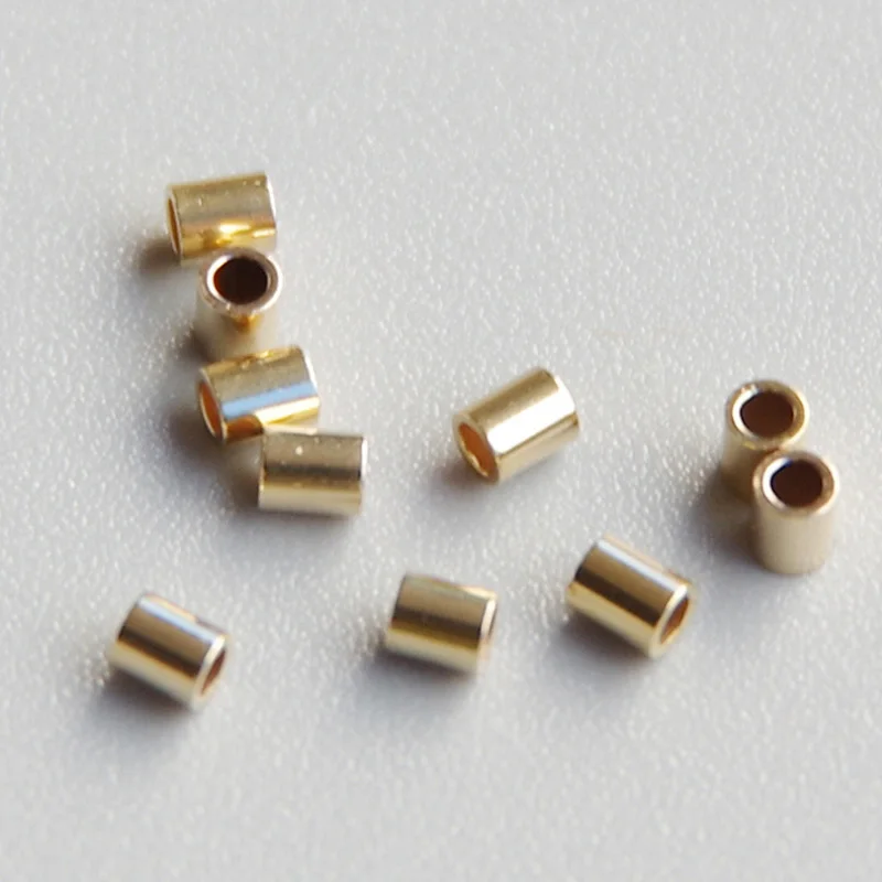 

Gold filled mini Position Tube Spacer seed Beads copper chain end bead for making jewelry accessories findings 1-2mm 50pcs