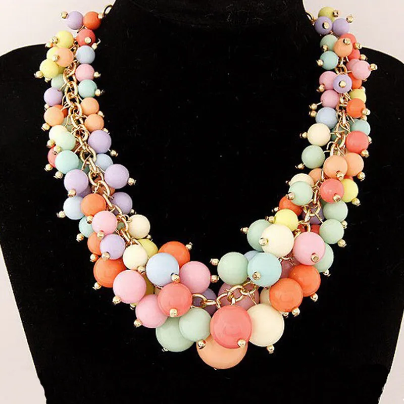 

Statement Bohemian Beaded Multi layer Chunky Beads Necklace Women Boho Long Chain Choker Collares Bijoux Necklaces Pendants