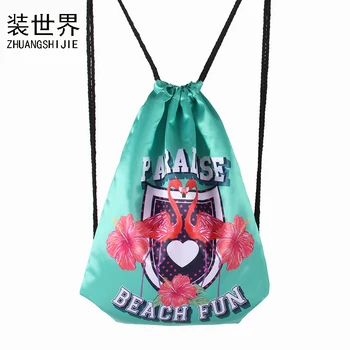 

3D Fashion Printed Flamingos Pattern Girl'S Backpacks Women's Lady Travel Shopping Drawstring Bag School Bag004