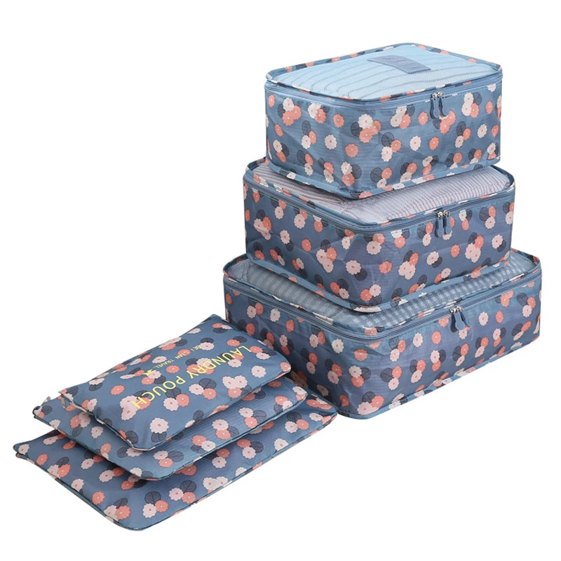 

6pcs/set Travel Organizer Storage Bags Portable Luggage Organizer Clothes Tidy Pouch Suitcase Packing Laundry Bag Storage Case