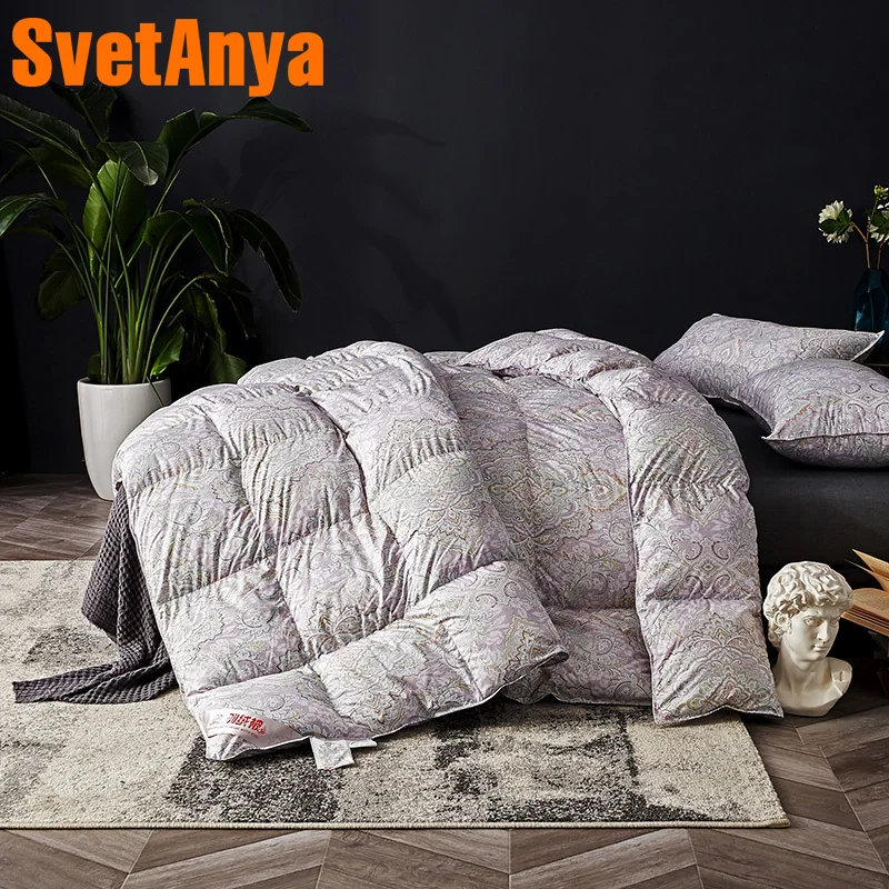 

Svetanya Duck Feather Duvet Winter warm Quilt Cotton Printed Throws Blanket Twin Full Queen King Size Comforter