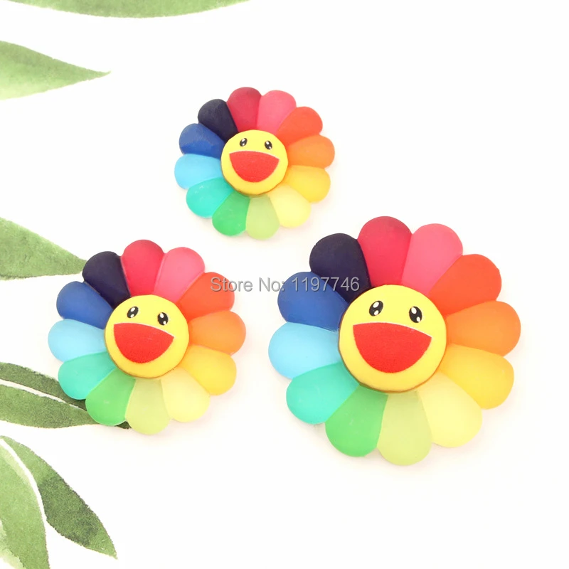 Dijes Slime Smile Sunflower Charms 10 resina cabujón Flatback para diy Scrapbook Slime Charms niños|Amuletos| - AliExpress