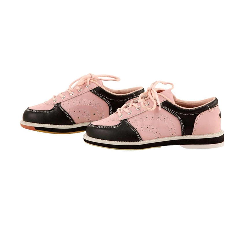 Women Bowling Shoes Indoor Sports Sneaker Flat Leather Tenpin