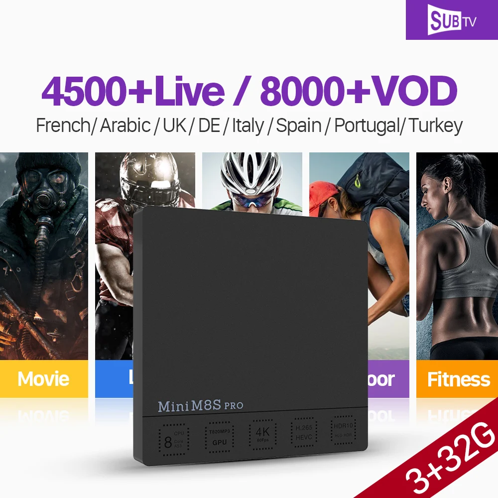 

Arabic IPTV France IPTV Subscription Full HD Live Android 7.1 S912 Mini M8s Pro Box Tv IP TV Turkey Portugal Albania IPTV Code