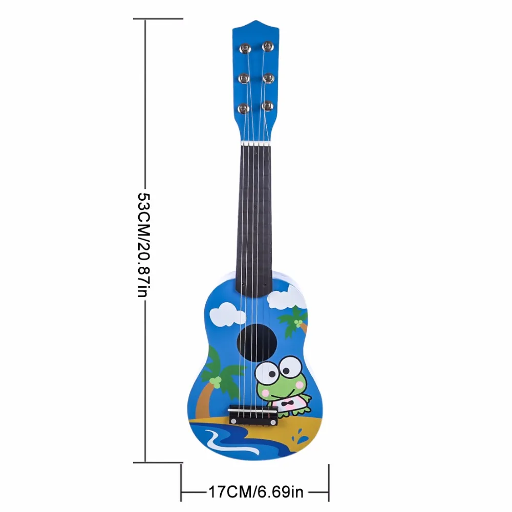 Высокое качество 21 дюймов милый мультфильм 6 струны мини деревянная гитара дети Гавайские гитары укулеле музыкальные инструменты Развивающие игрушки подарки для мальчиков и девочек