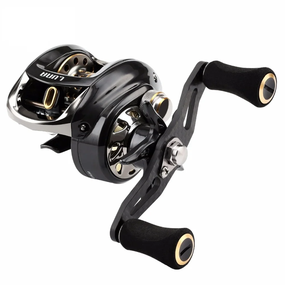 LUNA 7.6:1 Baitcasting Fishing Reel 12BB 5.0kg 151g Super Light Machined Aluminum Spool for Carp | Спорт и развлечения