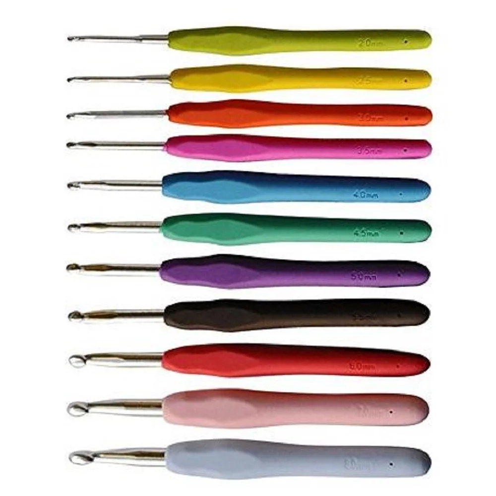 Super Nova 11 Pcs Sizes Ergonomic Grip Crochet Hooks Set 2