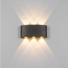 Открытый Водонепроницаемый 6 Вт 220 В настенный светильник Современный простой светодиодный комнатные настенные лампы украшение дома освещение Алюминиевые Настенные светильники на балкон