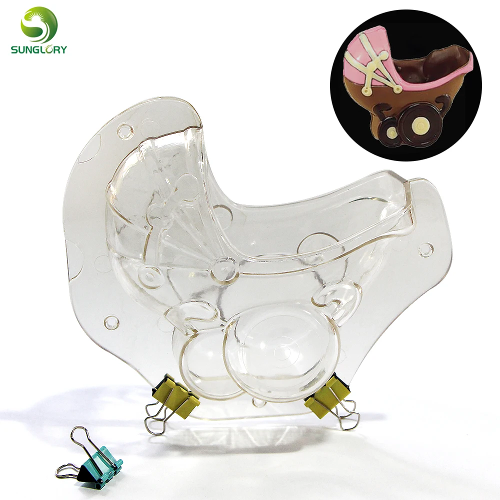 

Handmade Plastic 3D Baby Stroller Chocolate Mold Stereo Fondant Cake Mold Sugarpaste Candy Jelly Baking Cake Decorating Tools