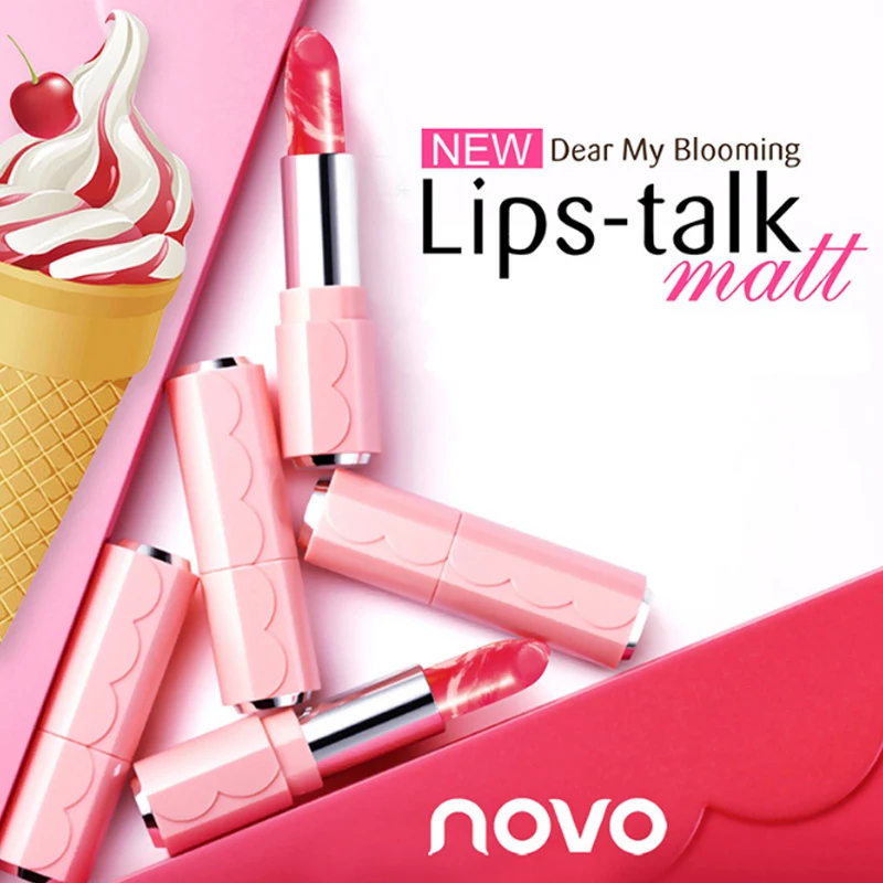 

NOVO Brand 6 color ice cream matte Lipstick lipstick Long-lasting moisturizing Replenishment Moisturizing lips
