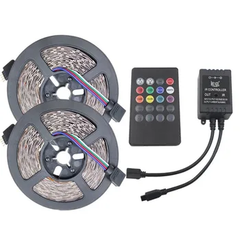 

2018 New High Quality 3528 RGB LED Strip Flexible Light 10M 600Led/m Music IR Remote Controller DC12V Lighting Drop Shipping