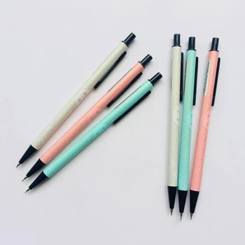 

3 Pcs/set Kawaii 0.5mm Candy Color Geometric Metal Press Mechanical Pencils School Office Student Stationery Automatic Pencils