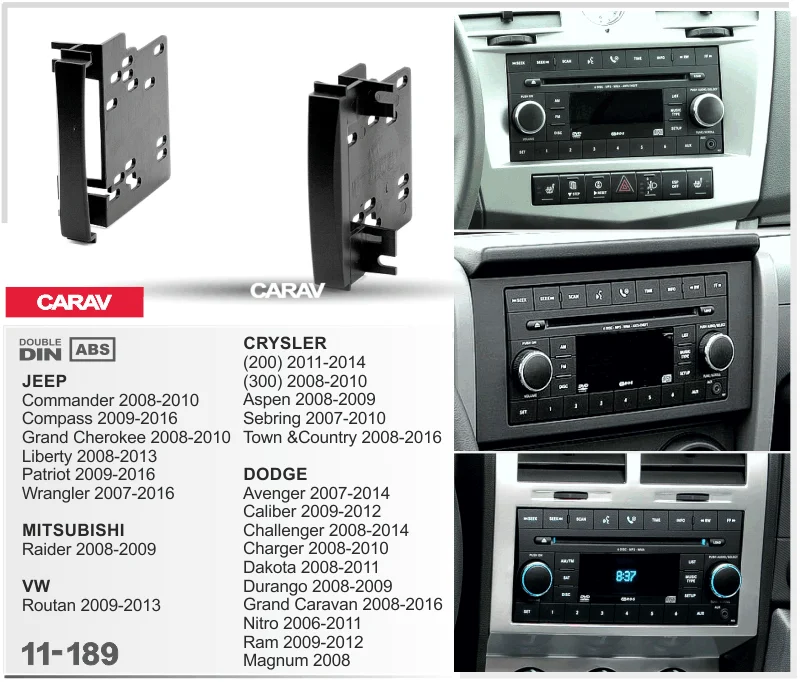 CARAV 11-189 Car Radio Installation Trim Fascia Panel