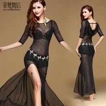 2017 Rushed Branded Garments Belly Dance Costume Set Professional For Women Bellydance dress With Safety PantsFF6151