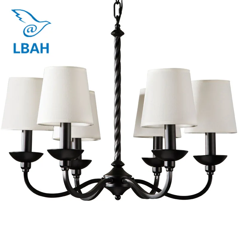 

American country droplight contracted and modern creative cloth art, wrought iron lamp sitting room dining-room lamp bedroom