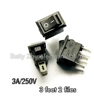 

20PCS/LOT Rocker Switch Black 3 feet 2 files rocker switch 15MM * 10MM 3A / 250V