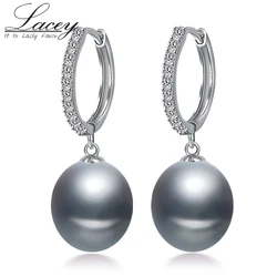 Featured Brand wedding freshwater pearl hoop earrings,white natural pearl earrings for women 925 silver earrings jewelry gift