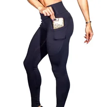 Брюки для йоги с карманами S-XL женские спортивные Леггинсы для пробежки тренировки беговые леггинсы стрейч Высокие эластичные спортивные колготки женские леггинсы