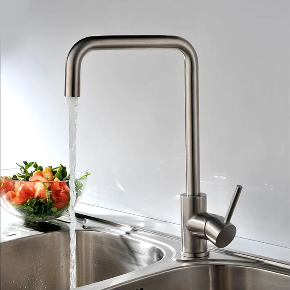 Solid Stainless Steel Kitchen bar sink Faucet, Hot and Cold Water