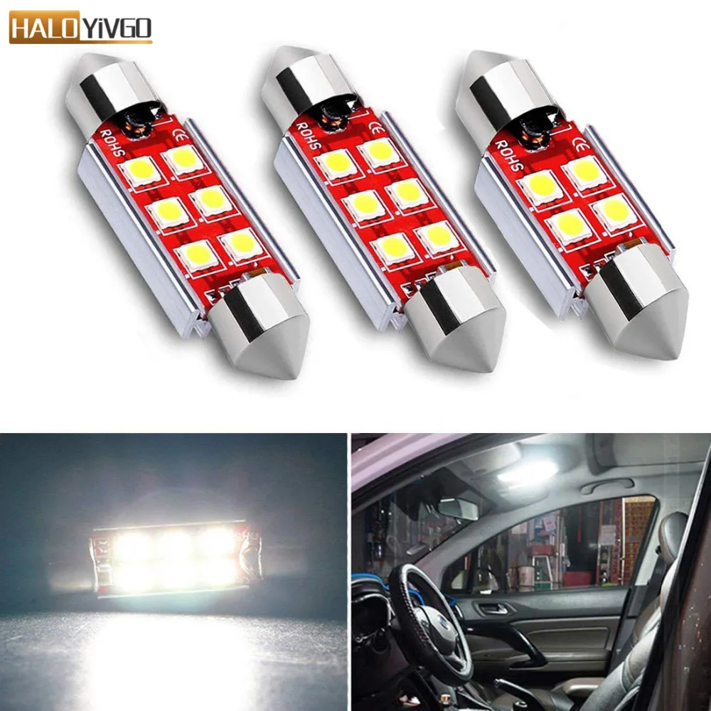 

2 Pcs 31MM 36MM 39MM 42MM Festoon Led Bulb 750 Lumens Extremely Bright 3030 Canbus Error Free For Interior Dome Map Lights