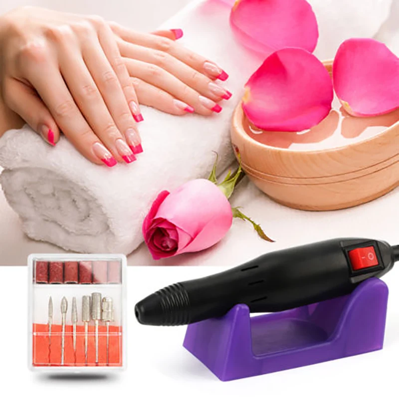 

Electric Nail Drill Manicure Machine 20000RPM Pedicure Pen Tool Kit Sanding File Bit Grey Nail Art Tools 0-17v DC