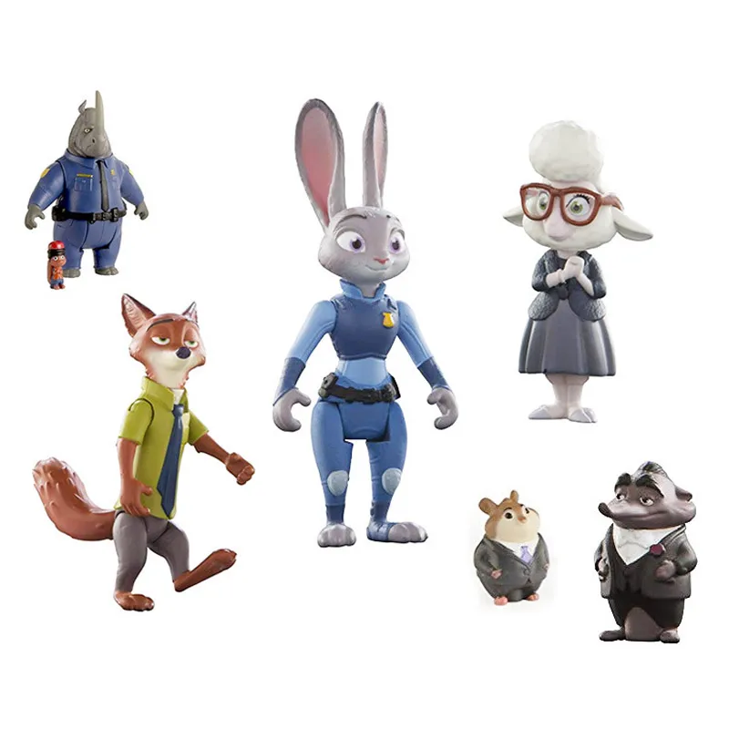 Новые свободные оригинальные игрушки Zootopia фигурку куклы ПВХ кролик Джуди Cop Лис