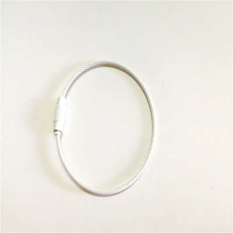white 1pcs Новинка, брелок для ключей из нержавеющей стали, для выпечки, цветной, яркий цвет, для автомобиля, брелок для ключей, кольцо, держатель - Название цвета: white 1pcs