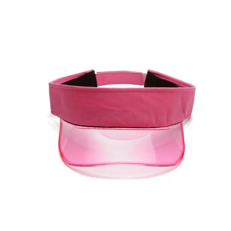 

Summer Outdoor Empty Top Sun Hat Transparent Plastic UV Protection Unisex Retro Tennis Golf Hat Solid Men Women Caps 56-59cm