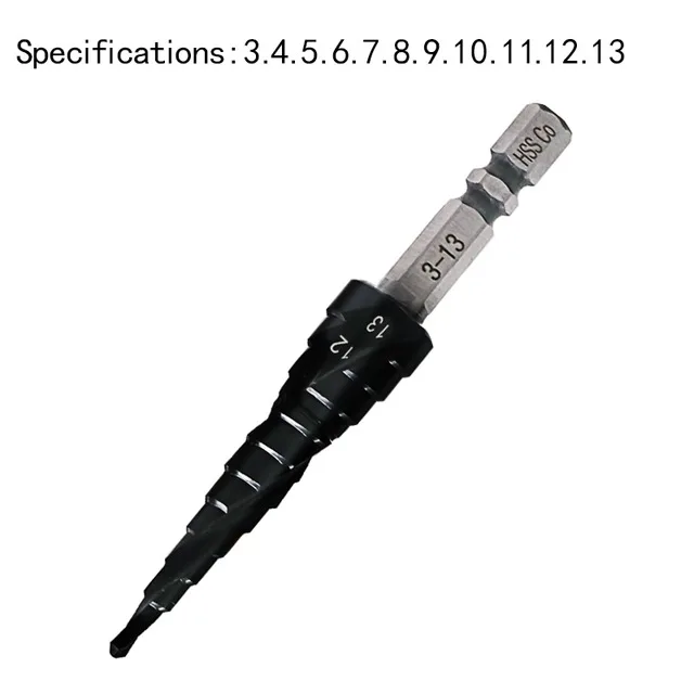  HSS CO M35 TiALN Spiral Groove Step Drill Bit for Stainless Steel Metal Hole Saw Tool