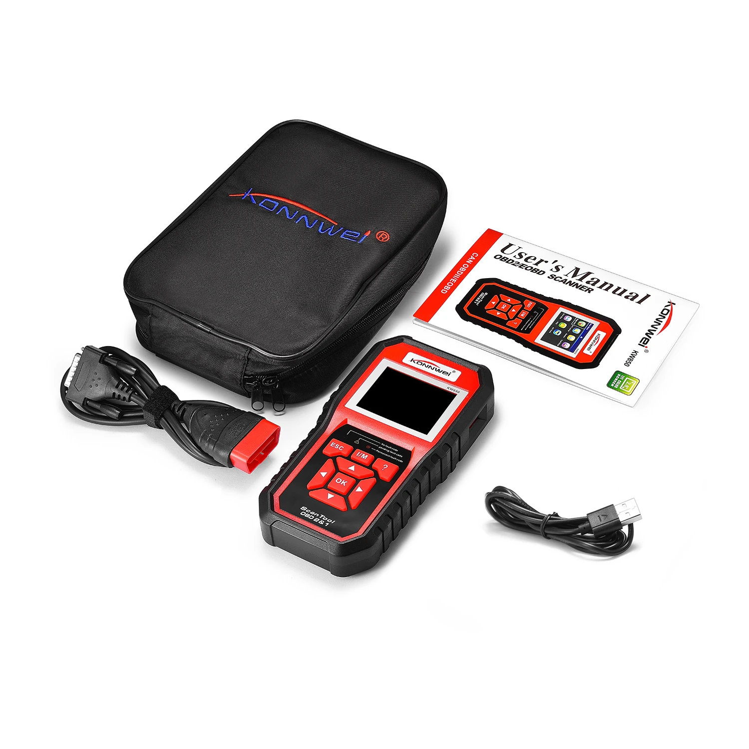 

Professional OBD2 Scanner KW850 Code Reader Vehicle Engine Diagnostic EOBD Scan Tool Diagnostic Scanner Reader with 8 Languages