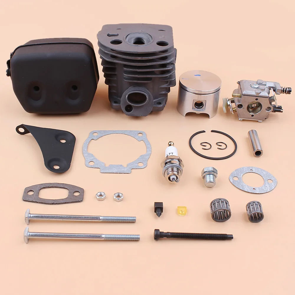 46mm Cylinder Piston Muffler Bracket Carburetor Kit for HUSQVARNA 51 55