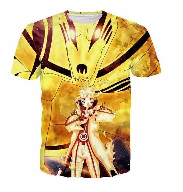 Cloudstyle брендовая мужская футболка женская футболка с 3D принтом аниме Наруто/одна штука/Dragon Ball/one Punch Man - Цвет: Цвет: желтый
