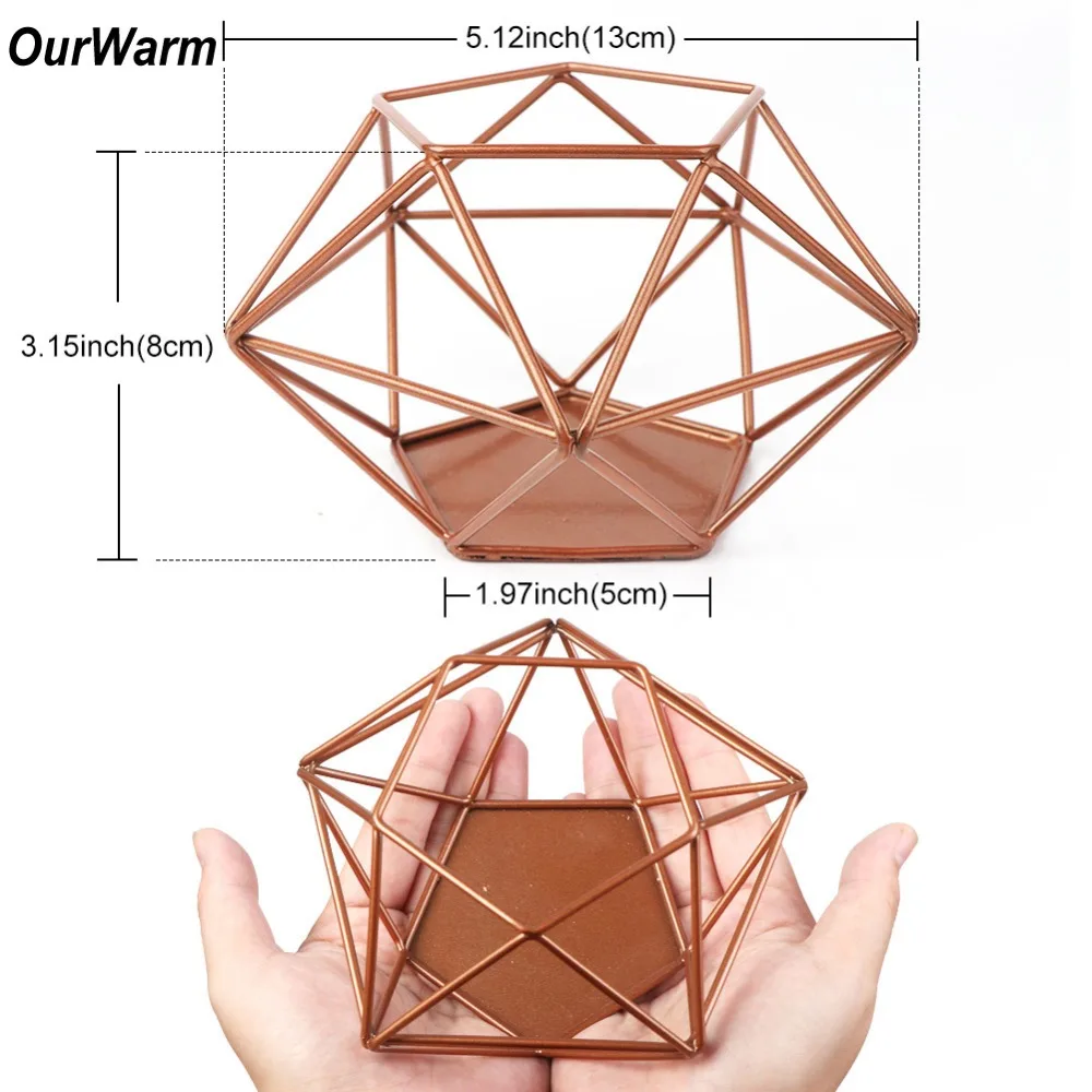 OurWarm металлическая Геометрическая подставка для свечи Свадебная Центральная свеча подставка DIY украшения Цветочная корзина