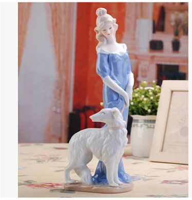 Европейские статуэтки для красоты, художественные поделки для гостиной, кофейного бара, украшение для дома, керамическая статуя леди, Современный Свадебный декор - Цвет: 18
