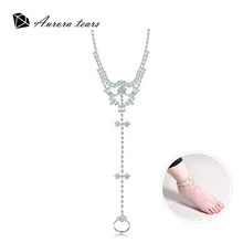 Sexy Women Beach Anklets Crystal Rhinestone Ankle Chains Foot Fashion Jewelry Gift Silver Plated Foot Bracelets