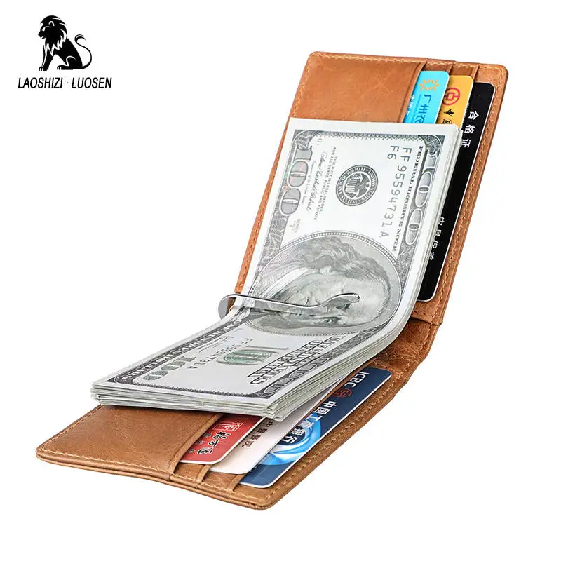 

Fashion Money Clip Magnet Clip Women Men Wallet Genuine Leather Ultrathin Clamp Credit Card Case Mini Creative Wallet Purses