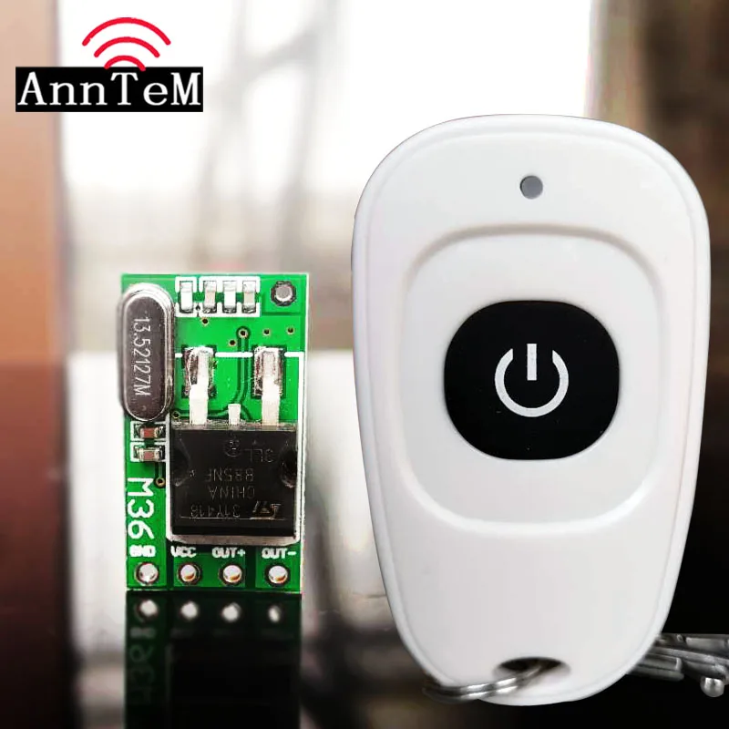 

ANNTEM 12V9V24V36V 1CH RF Wireless Remote Control Switch System Receiver Transmitter 2 Buttons 1 Buttons Controller 433.92mhz