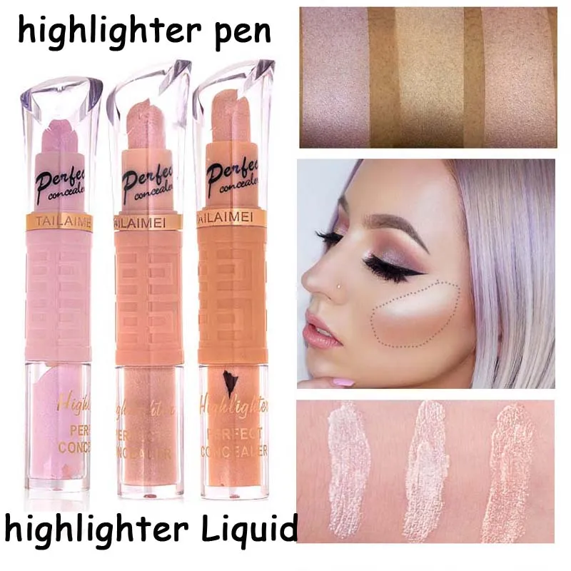 

1Set Double-ended Makeup Highlighter Face Brighten Foundation Bronzer Shimmer Liquid Highlighter Contouring Makeup Kit Cosmetics