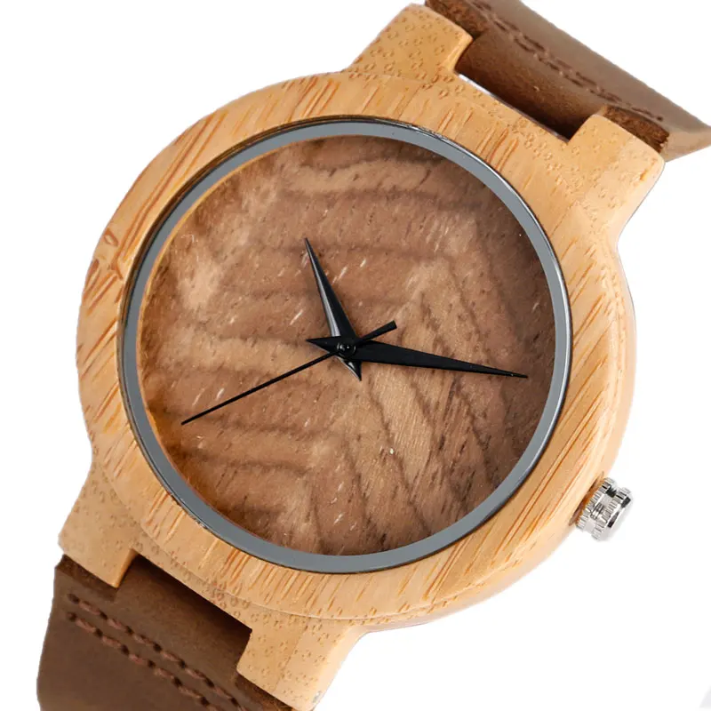 

Wood Watch Special Creative Wooden Pattern Design Wrist Watch Genuinel Leather Quartz Watch Men's Sports Watch Women Time Gift