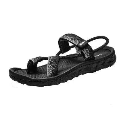 Г., новые стильные летние мужские сандалии в римском и вьетнамском этническом стиле дышащая пляжная обувь для отдыха - Цвет: Черный