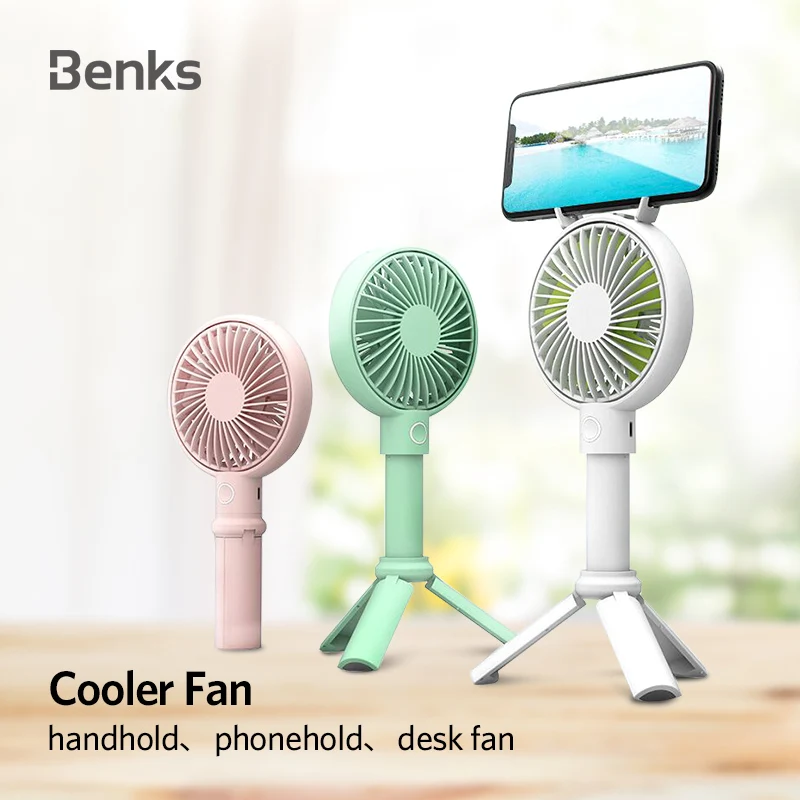 

Benks Handheld USB Fan Cooler Portable 3 Speed Adjustable Mini Fan 3350mAh Rechargeable Handy Small Desk Desktop USB Cooling Fan