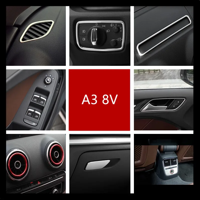 

Stainless Steel Air Conditioning Outlet Circle Cover Trim For Audi A3 8V 2013-2018 Car Door Handle Frame Decoration Decals