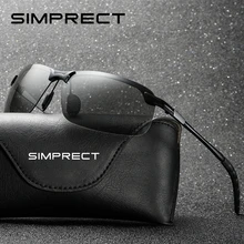 SIMPRECT фотохромные солнцезащитные очки мужские поляризованные UV400 высококачественные металлические очки для вождения Модные брендовые дизайнерские очки