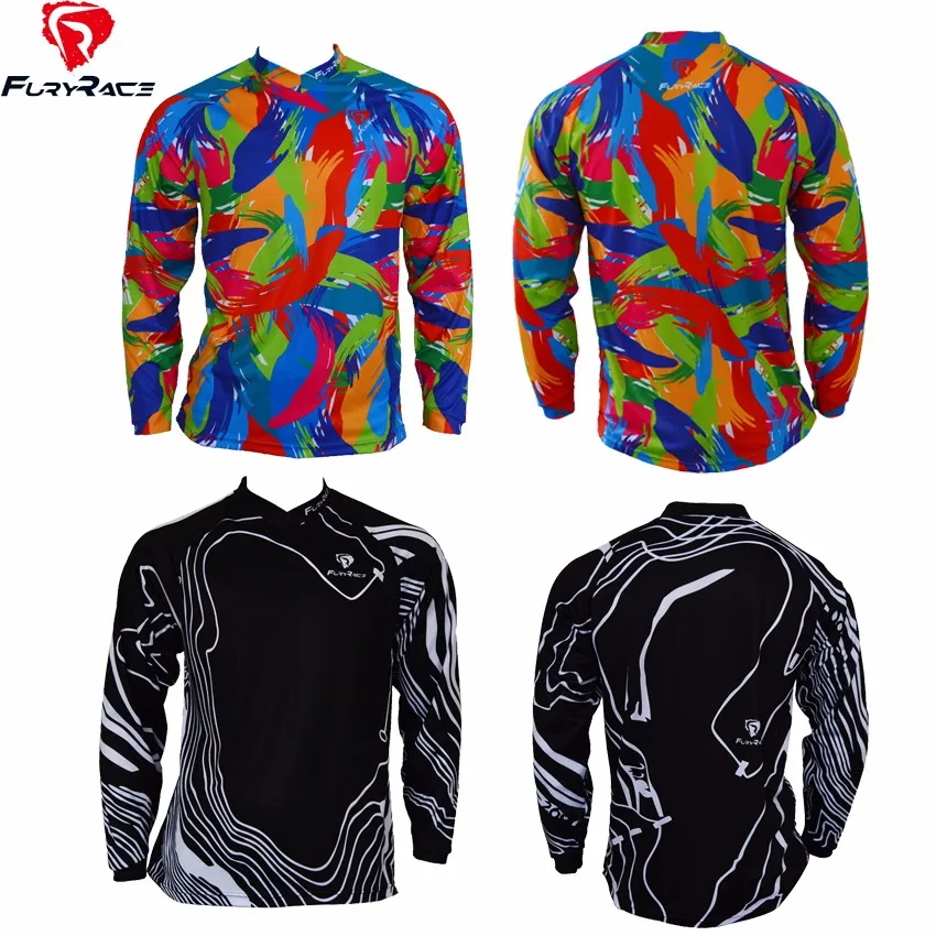 Фурия Race Для мужчин MTB DOWNHILL jersey100% полиэстер Мотокросс футболка мотоциклетные Велоспорт Велосипедный Спорт Майки велосипед Roupa Костюмы